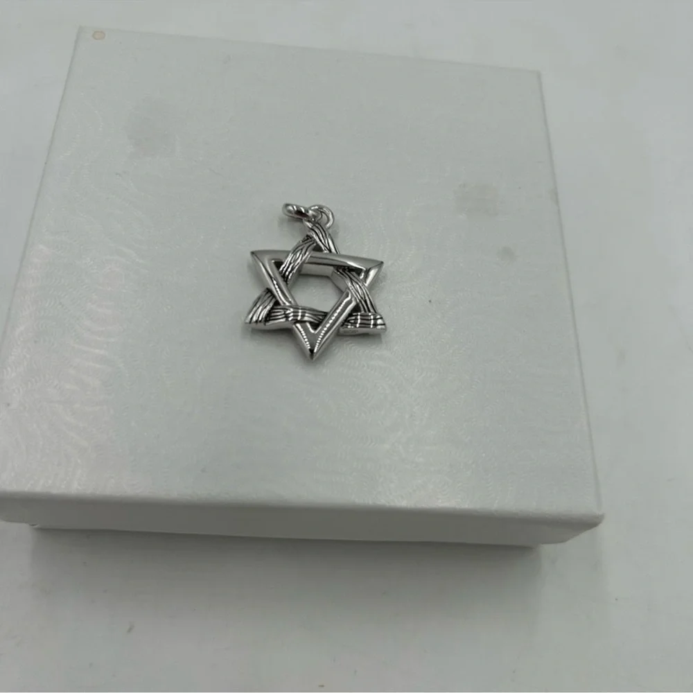 Men’s Effy Star of David Sterling silver pennant only.